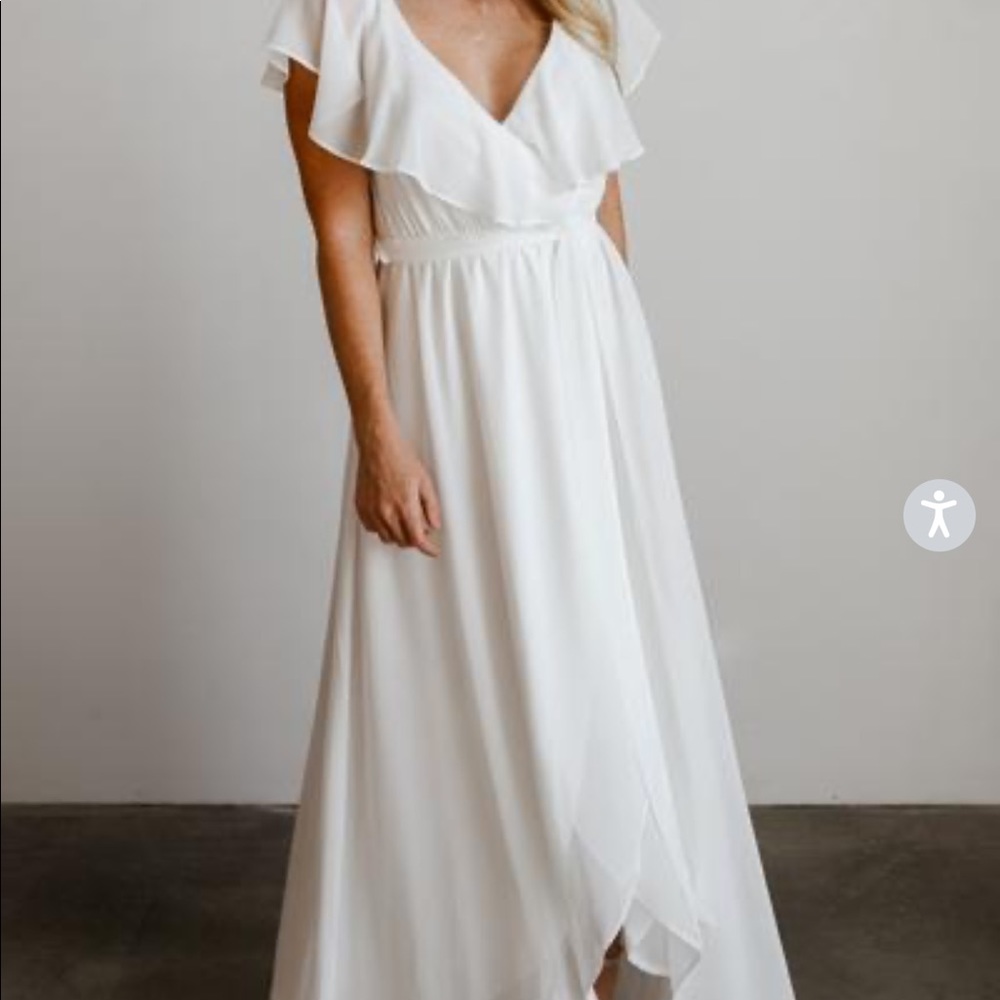 KATYA WHITE RUFFLE MAXI DRESS